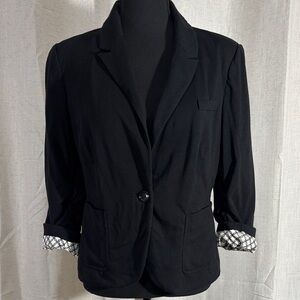 The Limited Black Blazer with Geometric Lining